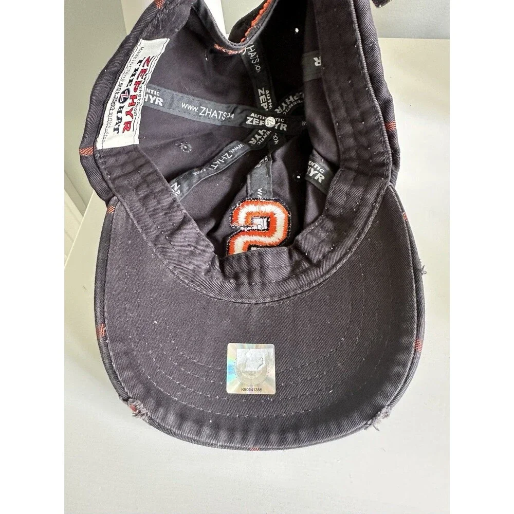 Zephyr Syracuse Orange Z-Hat Plaid Distressed Snapback Hat NCAA Cuse Cap Y2K